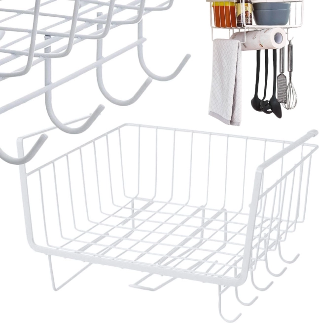 Metal Hanging Organizer with 5 Hooks for Kitchen