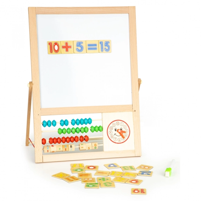 Whiteboard met magnetische cijfers en telraam