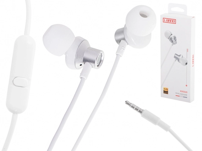 Witte bedrade oortelefoons met 3,5mm jack