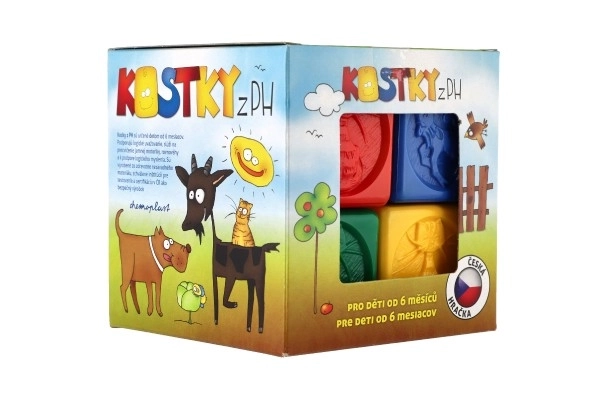 Kleurrijke plastic blokken voor kinderen met dierenmotieven, set van 8 stuks