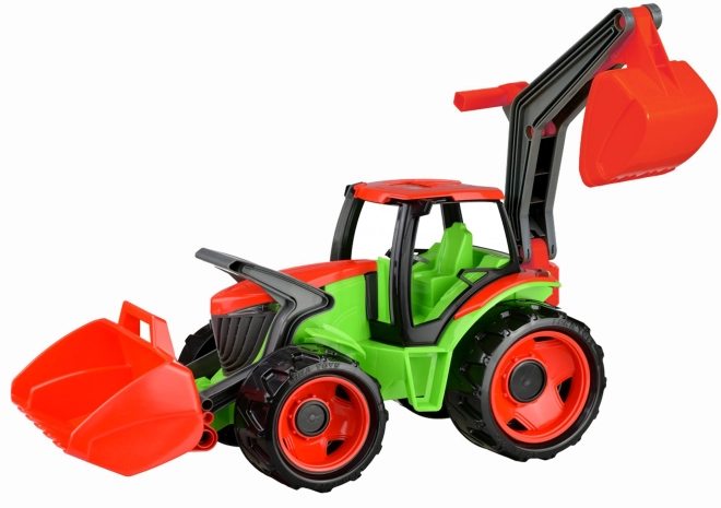 Tractor Lena met schep en graafmachine groen-rood
