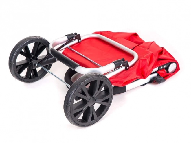 Foldable Shopping Bag with Wheels - Red