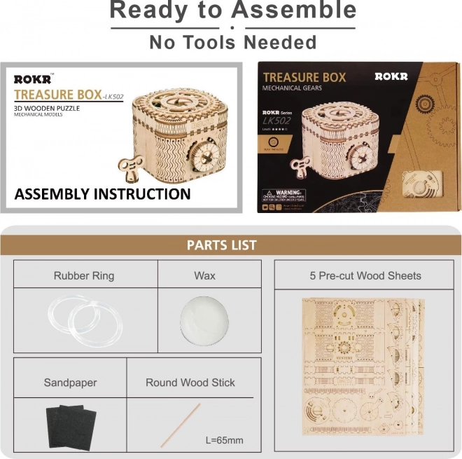 RoboTime 3D Wooden Mechanical Puzzle Jewelry Box