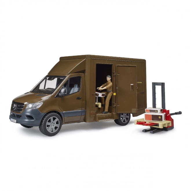 UPS Bruder MB Sprinter bestelwagen met figuur en accessoires