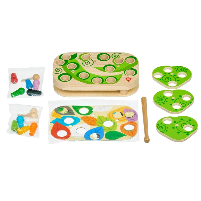 Baguette magnétique et chenilles en bois