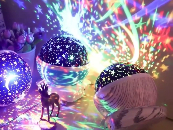 Rotating Star LED Night Lamp Projector with Unicorn Theme
