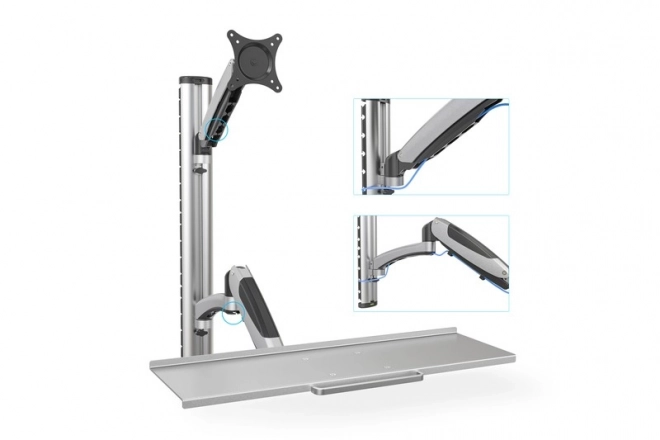 Bras mural pour moniteur et clavier, max. 27", max. 8kg, pivotant à 360°