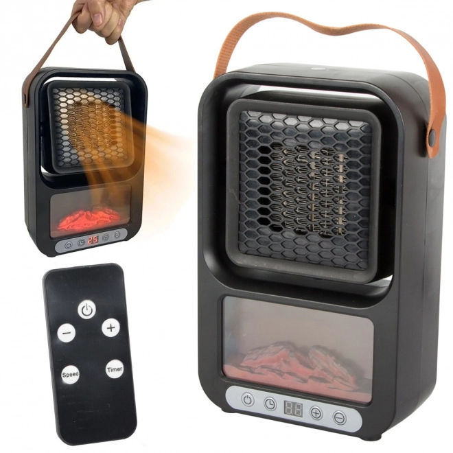Electric Heater with Thermostat and Fireplace Display