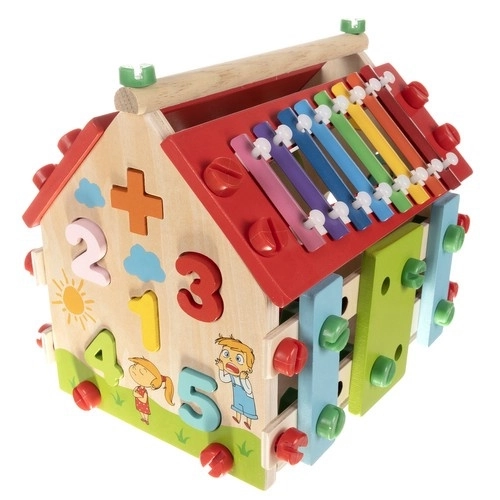 Houten educatief huisje voor kinderen DIY