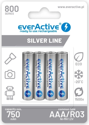Oplaadbare AAA-batterijen 800 mAh – 4 stuks