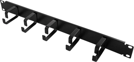 Organisateur de câbles 19", 1U, 5 supports, noir
