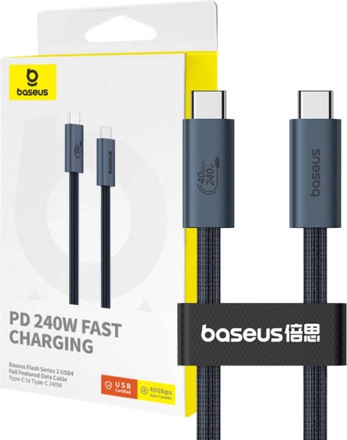 BASEUS Flash USB‑C Cable 240 W, 1 m, braided, 40 Gbps