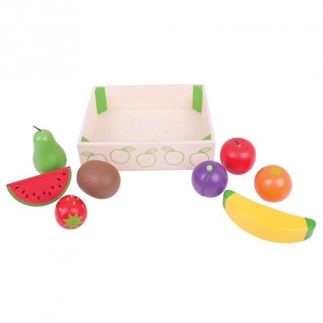 Houten speelgoed Bigjigs Toys met fruitdoos