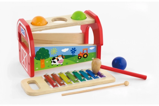 Wooden Hammer Toy and Xylophone