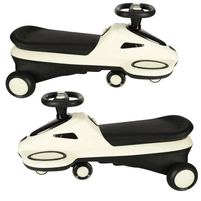 Kinderloopfiets met lichtgevende wielen en muziek – Wit