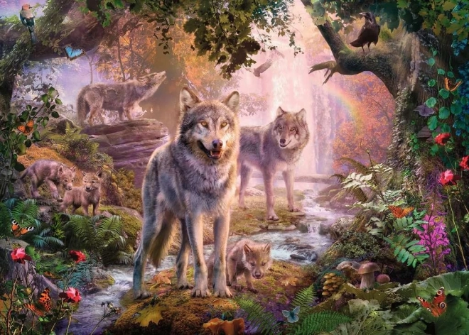 Ravensburger puzzel Wolvenfamilie in de zomer 1000 stukjes
