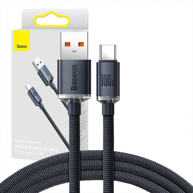 Baseus Crystal Shine USB–USB‑C Cable 100 W 2 m – black