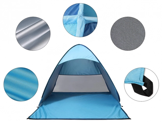 Zelfvouwende strandtent met UV-bescherming