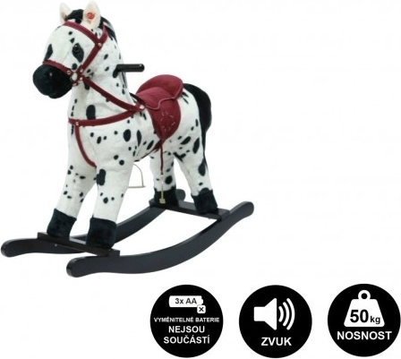 Plush rocking horse with batteries, sound and movement – Dapple gray