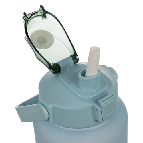 Motivierende Trinkflasche 2L Violett-Blau