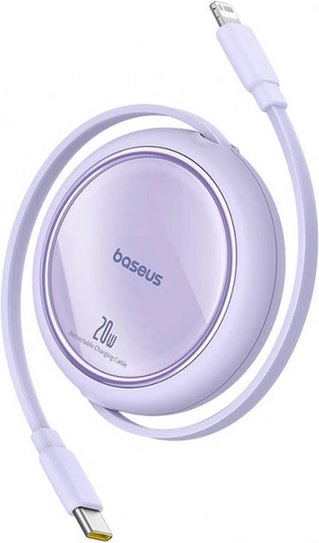 Baseus Free2Pull retractable charging cable USB-C to Lightning 20W 1m purple