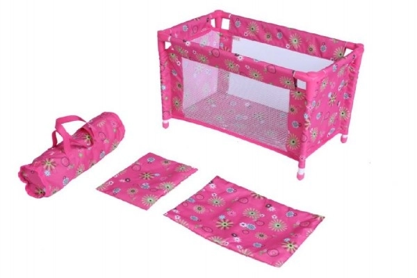 Travel cot for dolls with bag