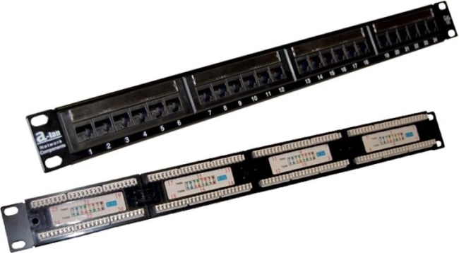 Panneau de brassage UTP catégorie 5e, 24 ports, LSA, 1U