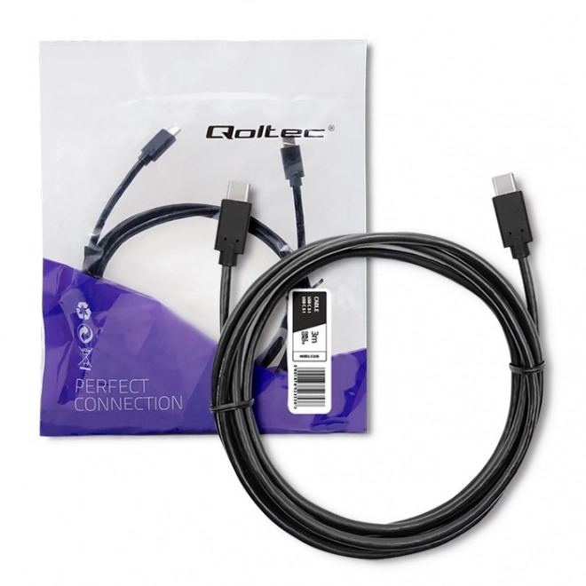 USB-C naar USB-C-kabel voor gegevensoverdracht en opladen, 3 m, zwart
