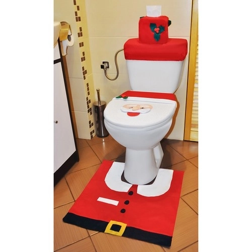 Kerst toilet hoes met tapijt Ruhhy 22360