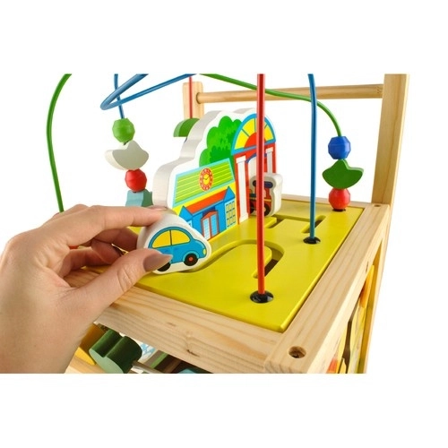 Wooden Push Walker and Educational Cube for Kids