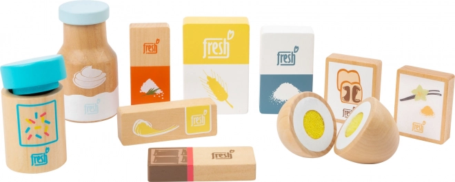 Ensemble d’ingrédients en bois pour pâtisserie small foot, 10 pièces