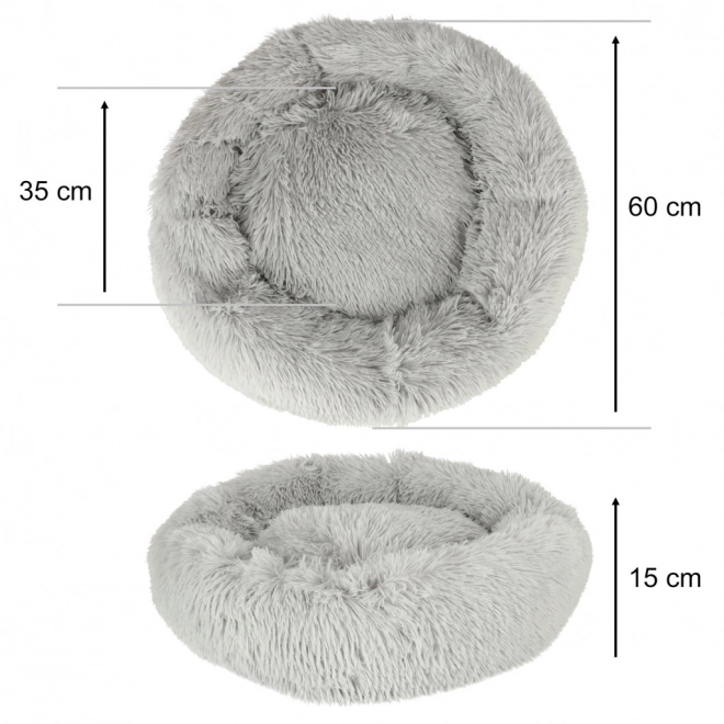 Pluche bedje voor hond en kat 60 cm lichtgrijs