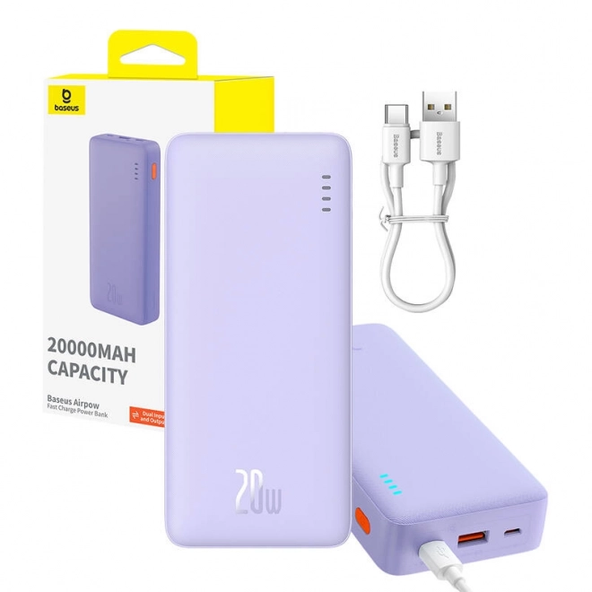 Baseus Airpow tragbare Powerbank 20000mAh 20W Lila