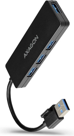 Axagon HUE-G1A schlanker 4‑Port USB-Hub 3.2 Gen 1 mit 14 cm USB‑A Kabel