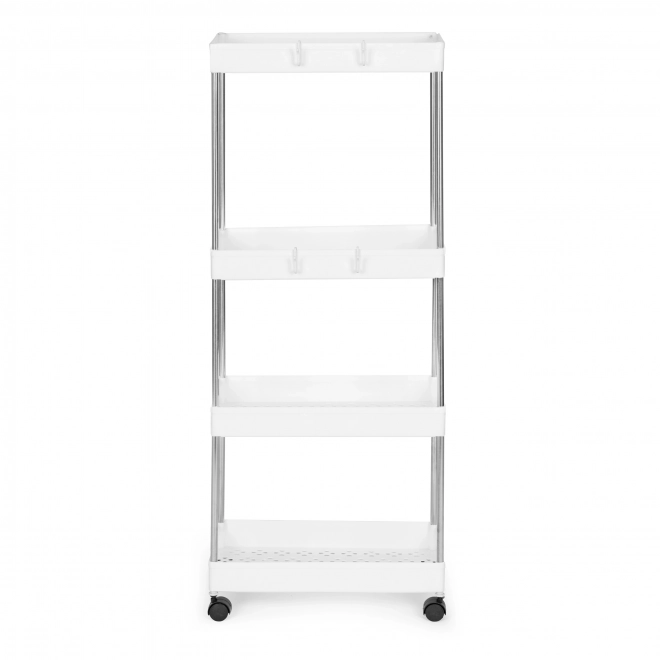Plastic badkamer rek met 4 planken en wielen
