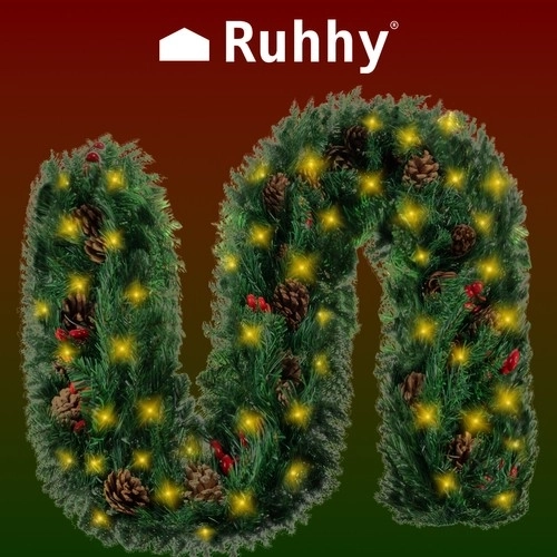 Kerstkrans / decoratie met lichten Ruhhy 22325