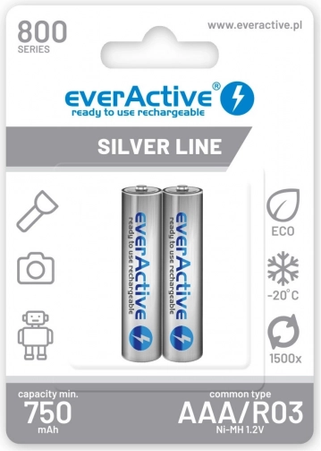 Oplaadbare batterijen AAA R03 800 mAh Ready To Use 2 stuks