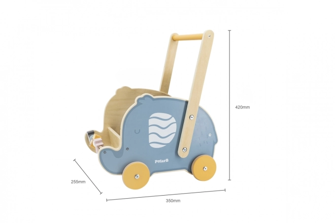 Houten loopwagen - olifant