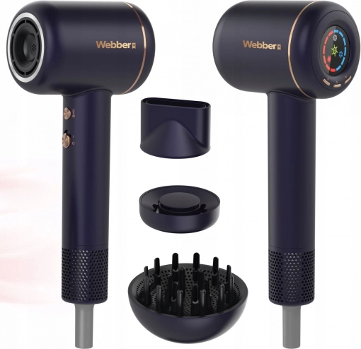 WEBBER 3-in-1 Hair Dryer with Ionization and Control, 1600 W