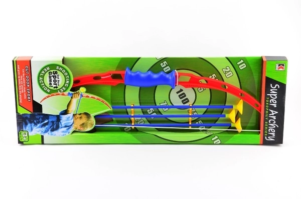 Boog en pijlen 3 stuks plastic 71cm in doos