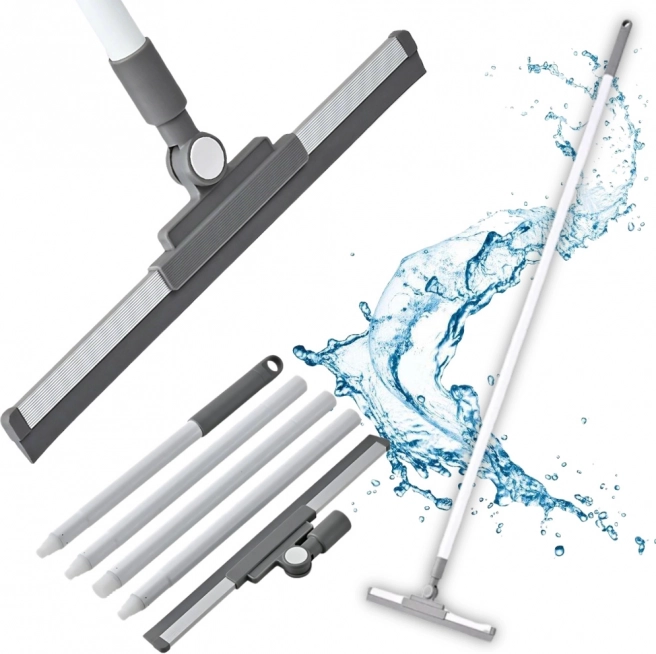 2-in-1 floor and window squeegee with telescopic handle