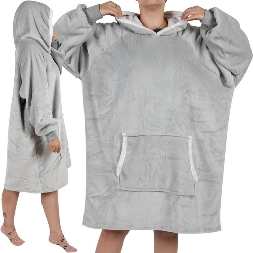 XXL hoodie-deken met capuchon RUHHY, grijs