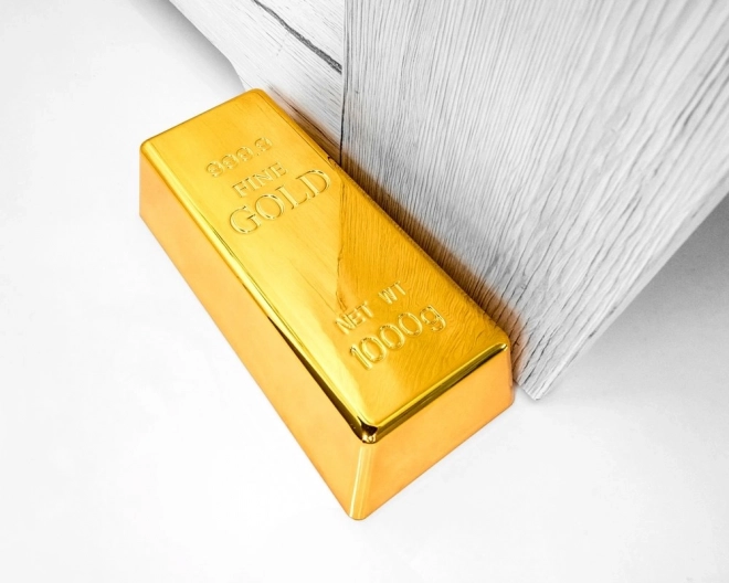 Door Stop in the Shape of a Gold Bar
