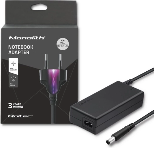Netzadapter für Notebook 90 W, 19,5 V, 4,62 A, Stecker 7,4 × 5,0 mm mit Pin – Qoltec für DELL