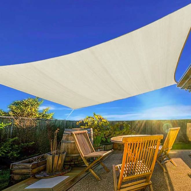 Quadratisches beiges Sonnensegel mit wasserdichtem Baldachin ModernHome – 3 x 3 m