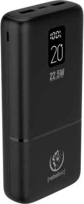 Powerbank Rebeltec P20 met LCD, 20000 mAh, PD 22,5 W