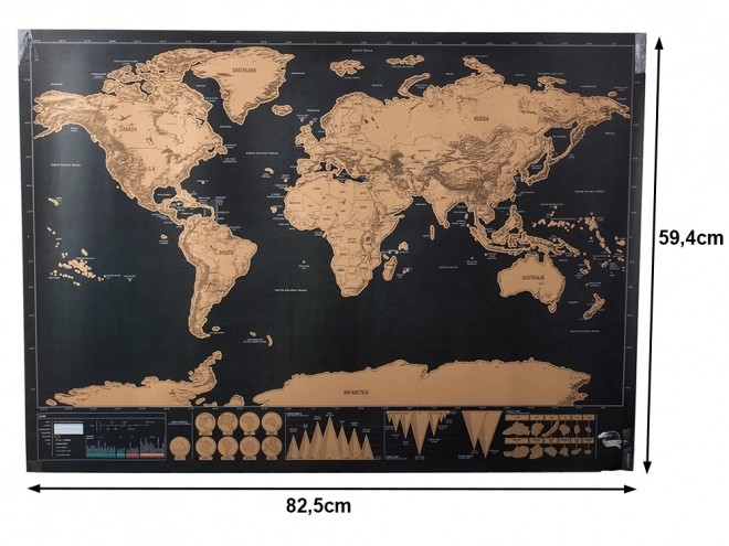 Grande carte à gratter du monde 82 x 59 cm