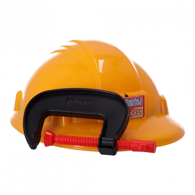 Set voor kleine klusser met helm en gereedschap