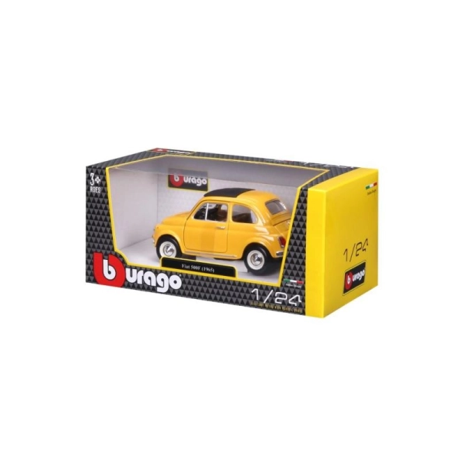 Bburago model cars Fiat 500 F 1965 yellow 1:24