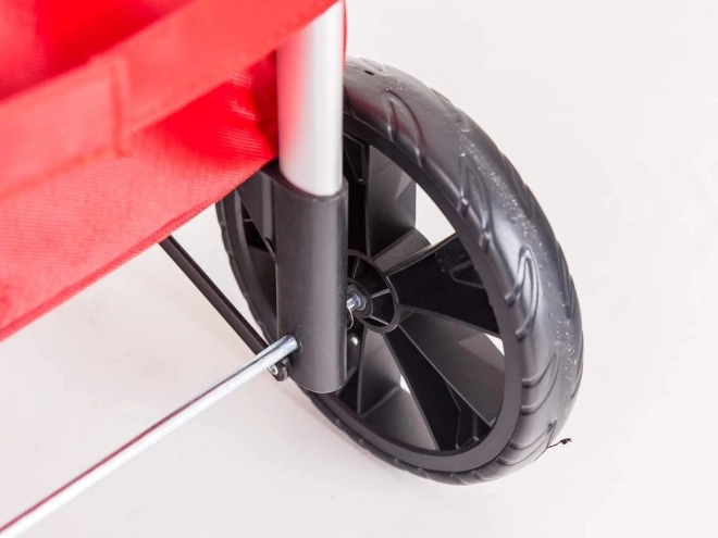 Foldable Shopping Bag with Wheels - Red